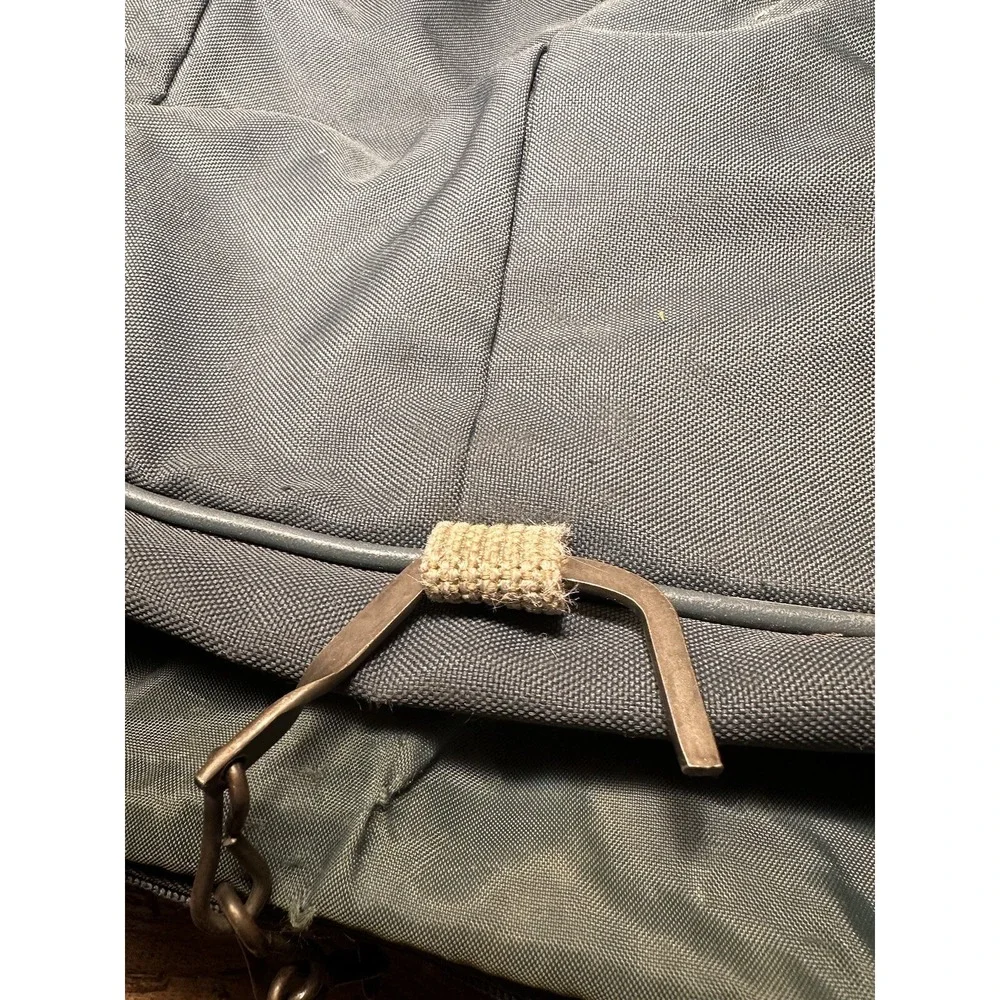 American Tourister Vintage Garment Bag Grey Nylon‎ Folding Suit Carrier Travel